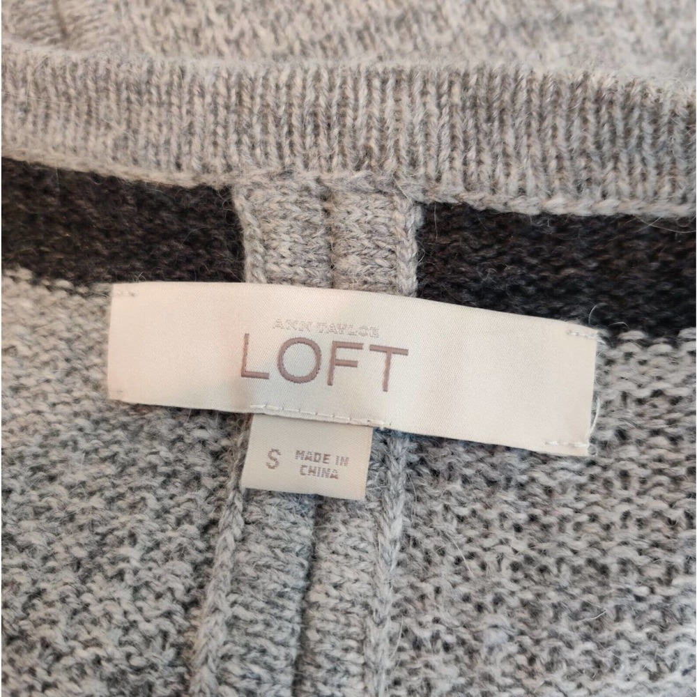LOFT Stripe Wool Blend Sweater Dolman Sleeve - Picture 6 of 6